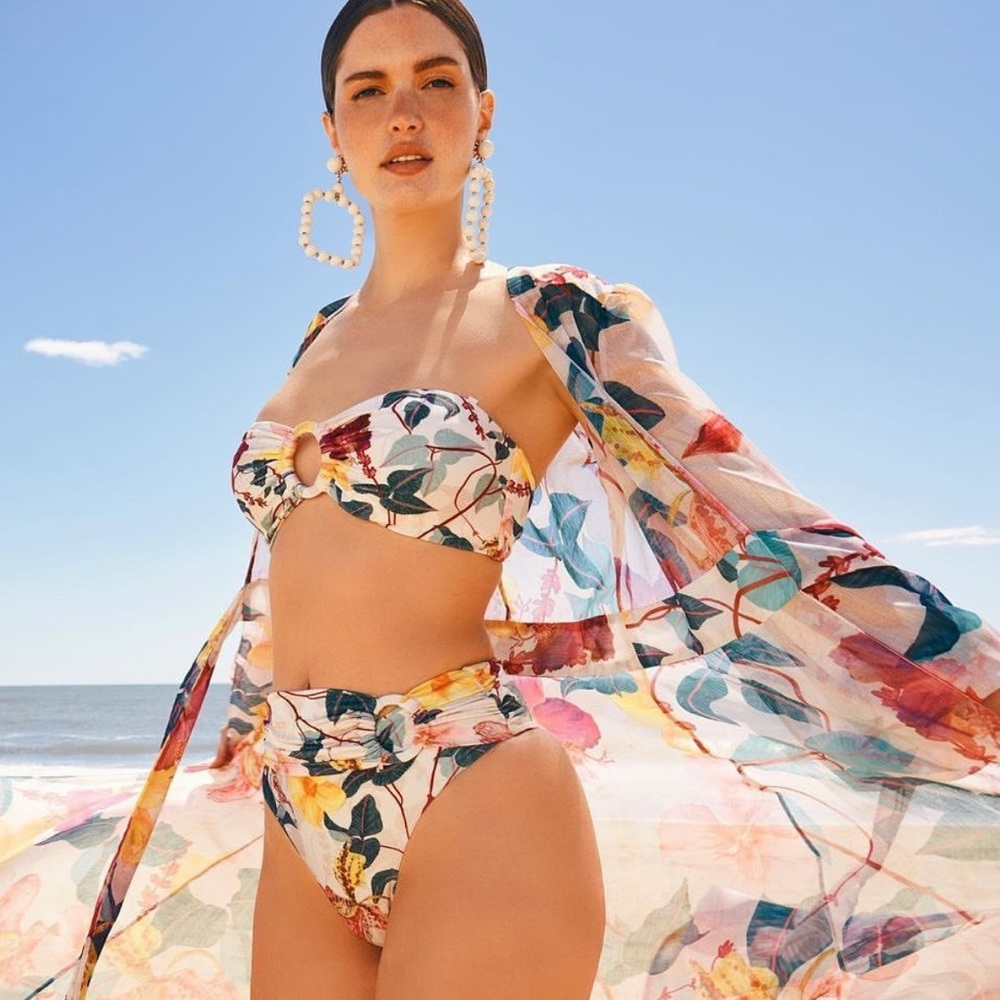 PatBo Hibiscus Bandeau Bikini Top
